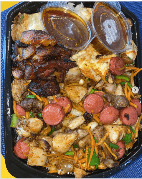 Plain Rice with Fried Egg & Sausage