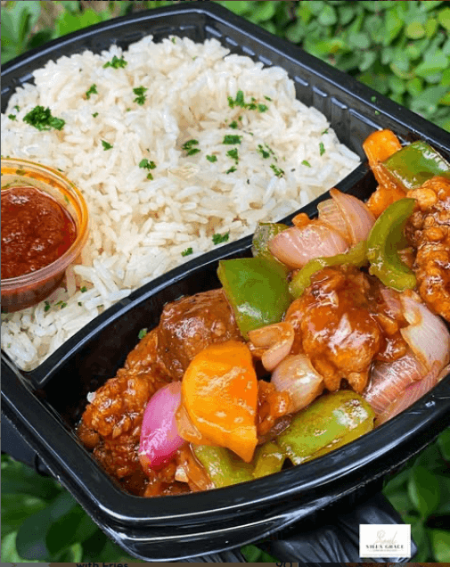 Plain Rice with Goat Stew